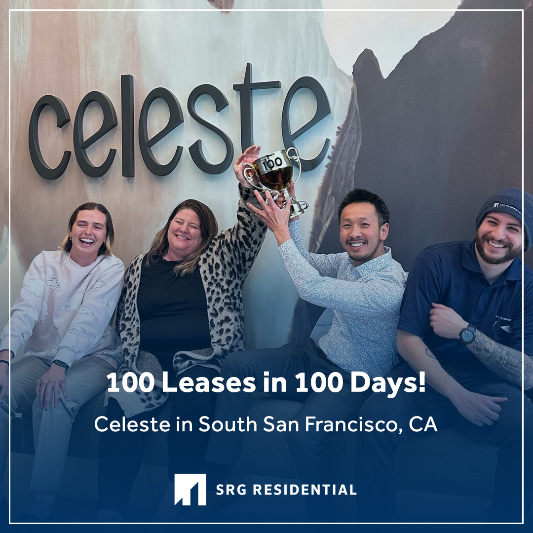 SaresRegisGroup's tweet photo. The team at Celeste SSF in South San Francisco, CA signed 100 LEASES IN 100 DAYS! Congratulations to the team on this amazing accomplishment and to our clients at Sares Regis Group of Northern California.

#srgresidential #saresregisgroup #propertymanagement #multifamily... https://t.co/eOZycy8KFw