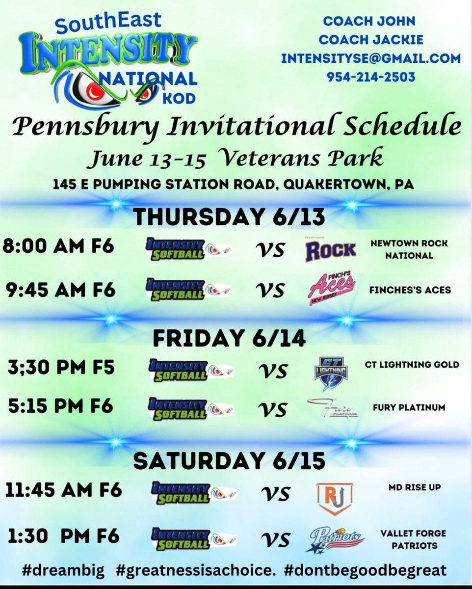 Samantha Lynch (@slynch2026) on Twitter photo First tournament of the summer is coming up! Come check out <a href="/seintensity/">SEIntensityNational</a> at the Pennsbury Invitational! First tournament of the summer is coming up! Come check out <a href="/seintensity/">SEIntensityNational</a> at the Pennsbury Invitational!