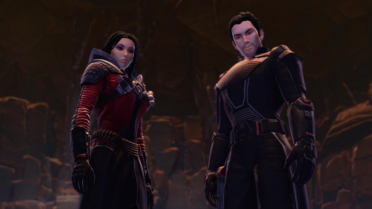 phyreblade's tweet photo. And so Lusiel has picked up one of my favorite companions. Quinn is just as awesome as always. I love how he just stands there so calmly, while Lusiel jumps around, killing baddies and monsters. 

And dangit, they do look good together.
@SWTOR #SWTOR #SithWarrior https://t.co/HpLRmh0PNI