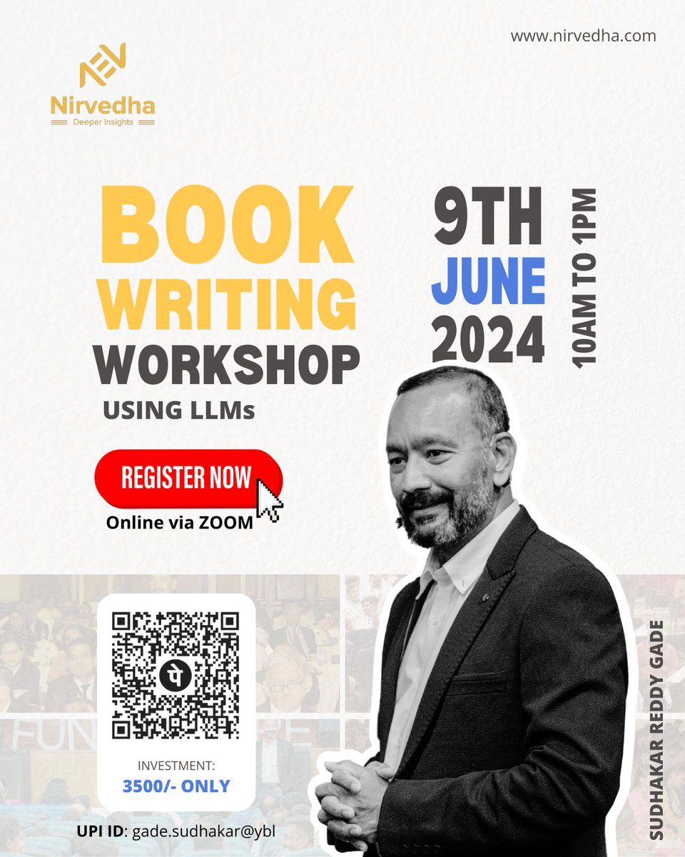"Eye-opening," "amazing," "awesome learning session" – that's what senior leaders are saying about my workshop on book writing using LLMs. ✍️🤖 

Don't miss out on June 9th! [us02web.zoom.us/meeting/regist…] 
#llms #AI #careergrowth #thoughtleadership

pen_spark