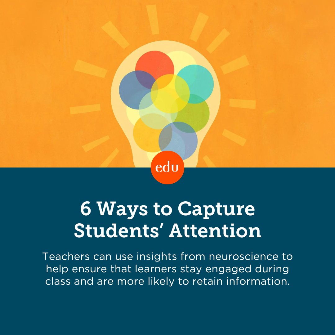 When your students' brains just aren't focusing, neuroscience has your back. These proven tactics can hook *and* hold students' attention: edut.to/3V6cO9x