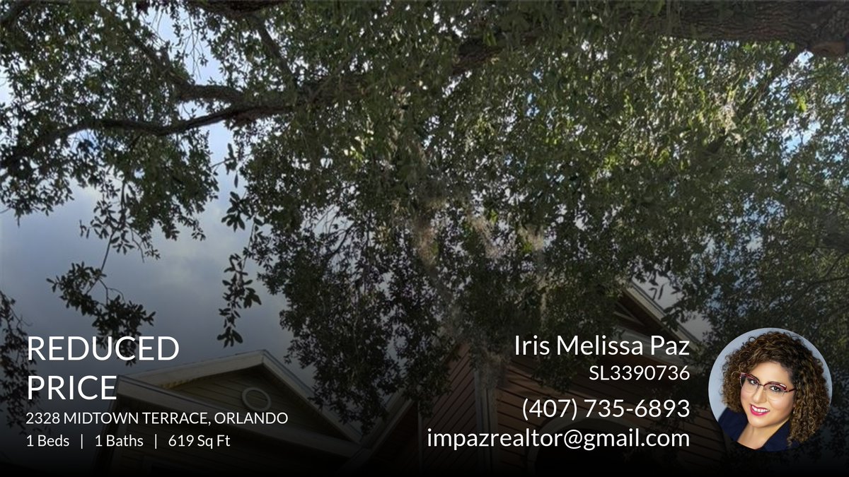 IMPazRealtor's tweet image. 📍 Reduced Price 📍 This recently reduced home at 2328 Midtown Terrace 1031 in Orlando won&apos;t last long, so, don&apos;t wait to set up a showing! Reach out here or at (407) 735-6893 for more information!

#realtor #realestate #cent... homeforsale.at/2328_MIDTOWN_T…