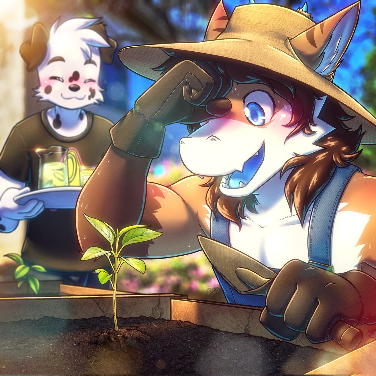 Happy birthday to my sweet <a href="/YukiccinoDerg/">Yukiccino</a>! You work so hard on the garden and it really showssss 

Thank you as always to the amazing <a href="/EndCoon/">Run with all you heart! 🦝🏃‍♂️💕 Comms closed!!</a>