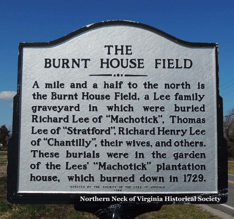 BURNT HOUSE FIELD CEMETERY is the resting place of Richard Henry Lee, signer of the Declaration of Independence. Northern Neck Virginia Historical Society &amp; Cople Episcopal Parish invite you to join us on July 4, 2024 for our annual INDEPENDENCE DAY CELEBRATION. (3) Facebook