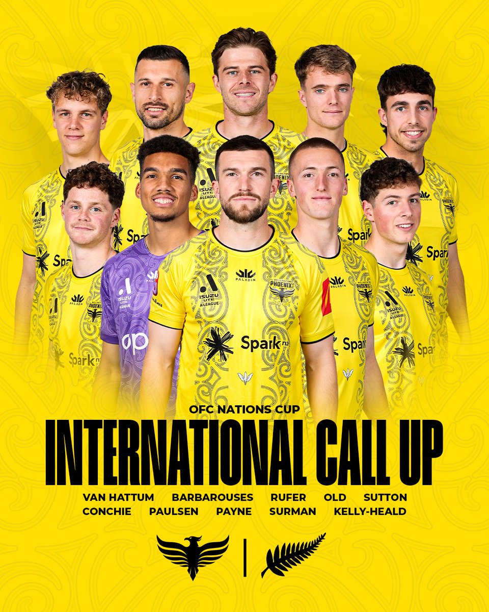 WgtnPhoenixFC's tweet photo. 1️⃣0️⃣ players in the @NZ_Football #AllWhites for the upcoming @OFCfootball Nations Cup! 👏

▪️ Kosta Barbarouses (56 caps) 
▪️ Tim Payne (34 caps)
▪️ Alex Rufer (8 caps) 
▪️ Ben Old (4 caps) 
▪️ Finn Surman (1 cap)
▪️ Alex Paulsen (0 caps)
▪️ Lukas Kelly-Heald (0 caps)
▪️ Sam Sutton (0 caps)*
▪️ Fin Conchie (0 caps)*
▪️ Oskar van Hattum (0 caps)*

*Debut call up

#COYN! 🐦‍🔥

💛🖤 | https://t.co/QbJauO4IF7