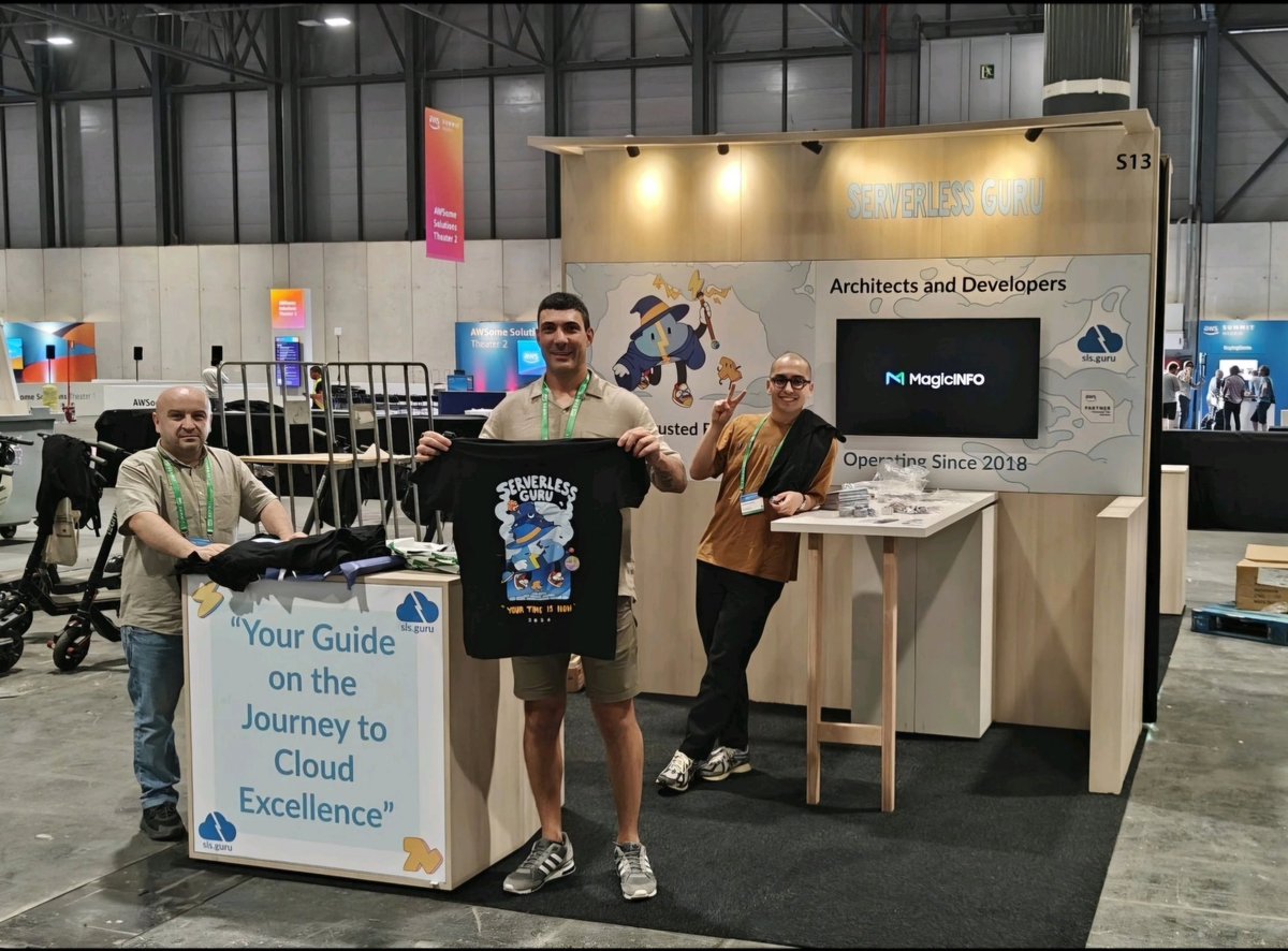 We're at AWS Summit Madrid! Come check out the booth, chat about Serverless Development, and grab a souvenir! #aws #summit <a href="/AWS_Partners/">AWS Partner Network</a> #serverless #cloud