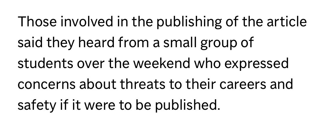 This is buried towards the end of the AP story but it’s really terrible. And it’s consistent with what we heard from some of the Harvard Law Review editors, too. apnews.com/article/columb…