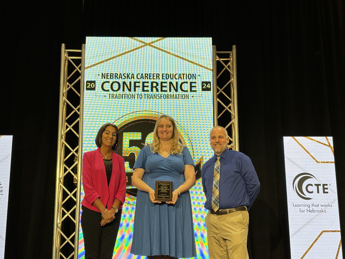 ACTENebraska's tweet photo. Congratulations to Michelle Paxton who was named the ACTEN Outstanding FCS Teacher of the Year as well as the CTE Teacher of the Year. https://t.co/iaJ8DiqedU