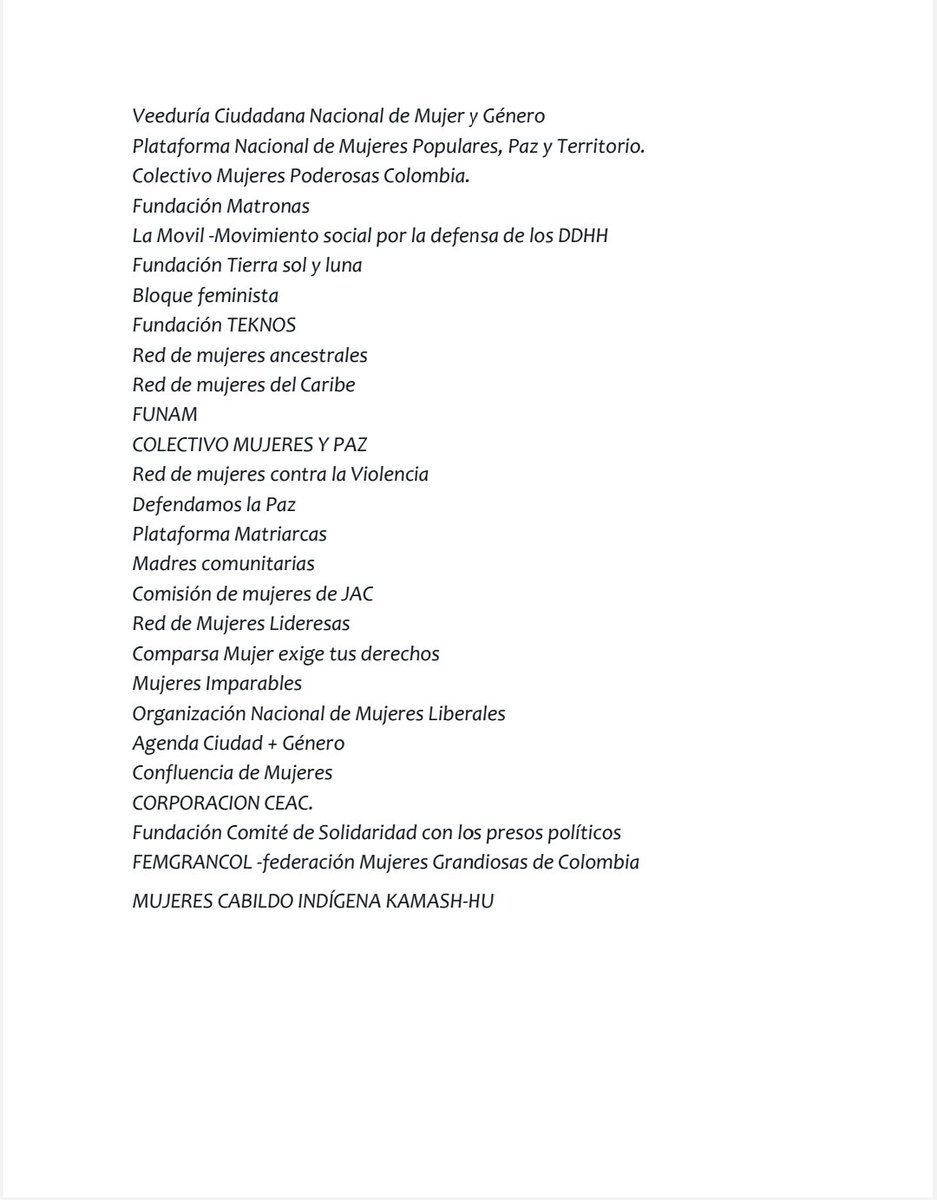 Movimiento Amplio Social de Mujeres y Diversidad tweet media