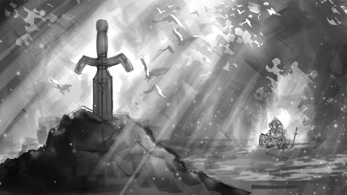 Link finds the Master Sword . . .

from A Link to the Past, of course.