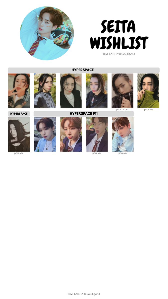 다이몬 DXMON Full Member Album Photocard Wishlist Templates