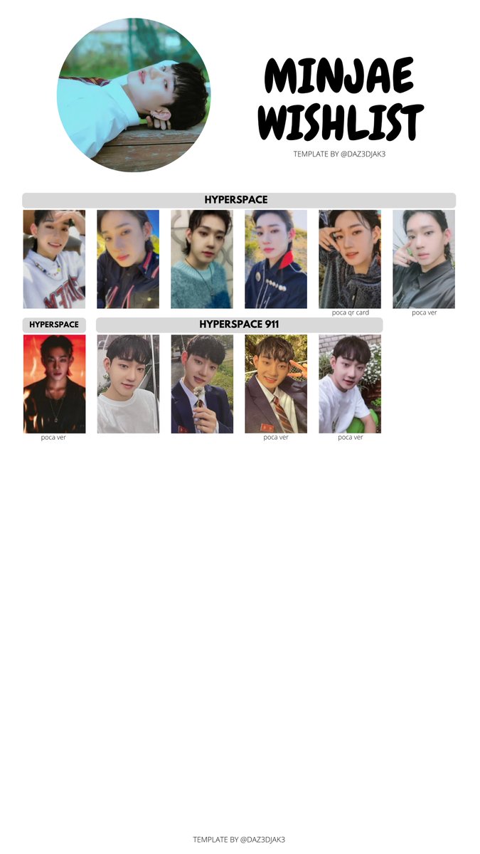 다이몬 DXMON Full Member Album Photocard Wishlist Templates