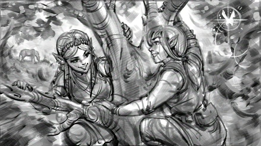 Young Link and Zelda

Here, I'm just exploring how the two might react upon meeting each other as young adults.