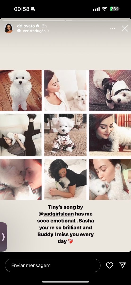 A <a href="/ddlovato/">Demi Lovato</a> postou sobre a Sasha mais uma vez! 🥰
