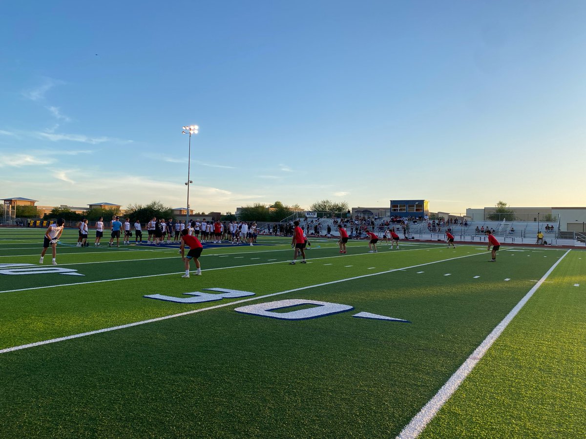 ala_iw_football's tweet photo. Got better tonight at the @BFHS_ChargersFB 7v7 and Big Man competitions! Thank you @CoachNorris_ for having us out. Looking forward to Thursday! #BRB https://t.co/6INbzMH3uE