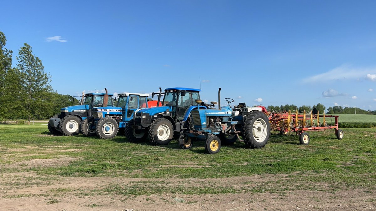 I’m really not brand loyal but it seems as though I’ve accumulated some blue tractors. not pictured: two red tractors and a combine or the deere skid loader.