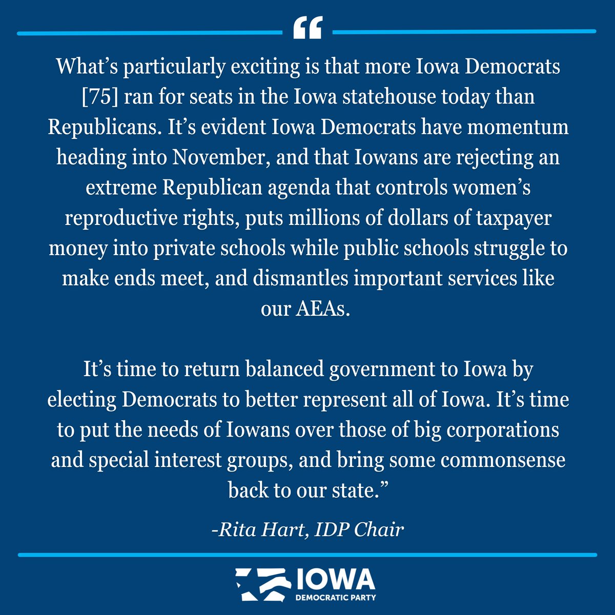 My statement following today’s primary elections: