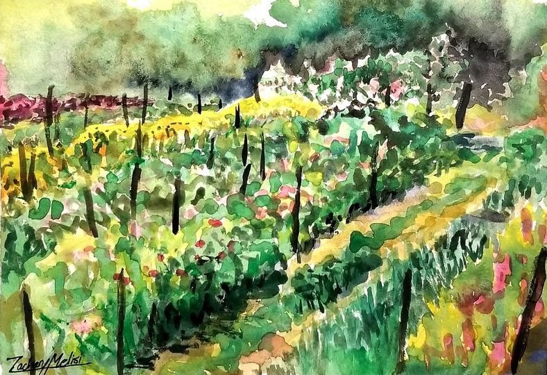 druidofsuburbs's tweet photo. Plein air painting in Natick, MA. Watercolor 8/24/20
A gift for a friend from our time down on the farm.

#natick #massachusetts #farm #ncof #organic #flower #field #outdoor #natickcommunityorganicfarm #plants #garden 
#painting #sketch #sketchbook #pleinair #watercolor #gift https://t.co/VdStuW9J1I
