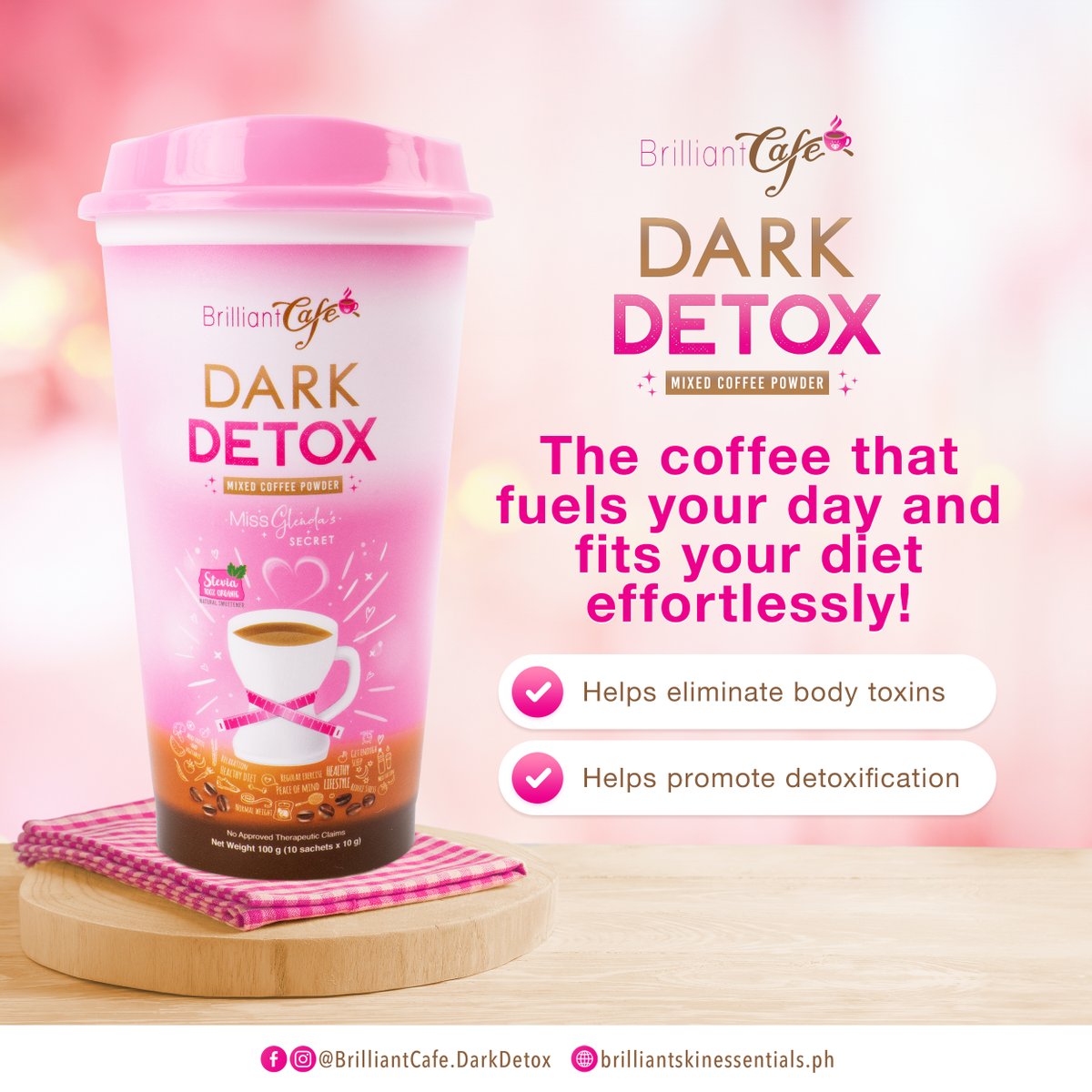 Dark Detox Coffee promotes detoxification and clears body toxins, making it a delightful addition to your health and wellness routine. 🥰

#BrilliantCafeDarkDetoxCoffee 
#BrilliantSkinEssentials