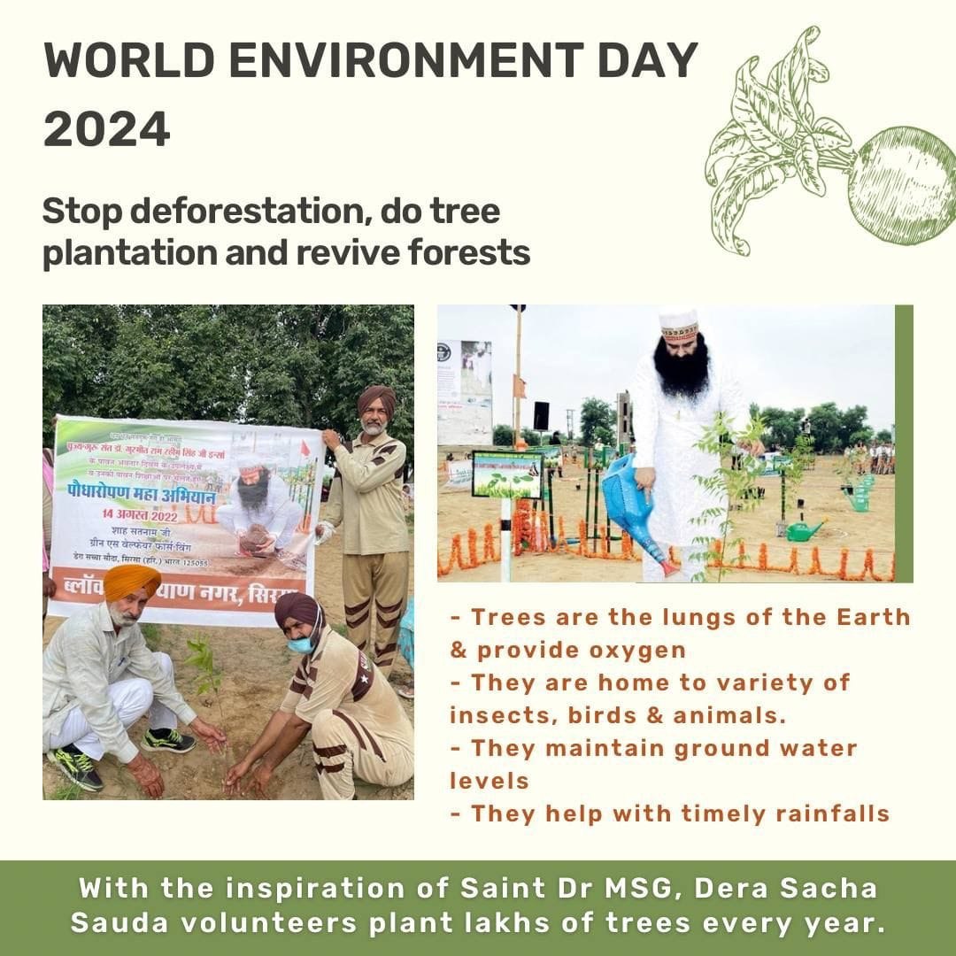 MadanSh29934221's tweet photo. पर्यावरण संरक्षण हम सभी को योगदान अवश्य देना चाहिए। #WorldEnvironmentDay के अवसर पर हम सब मिलके पर्यावरण के संरक्षण का संकल्प ले एवं प्रकृति के साथ सदैव सद्भाव रखेंगे और अधिक से अधिक वृक्षारोपण करे। Dera Sacha Sauda इसमें अग्रणी भूमिका निभाता है 🌴🌴
#WorldEnvironmentDay2024 https://t.co/Tw0jMO4EdN
