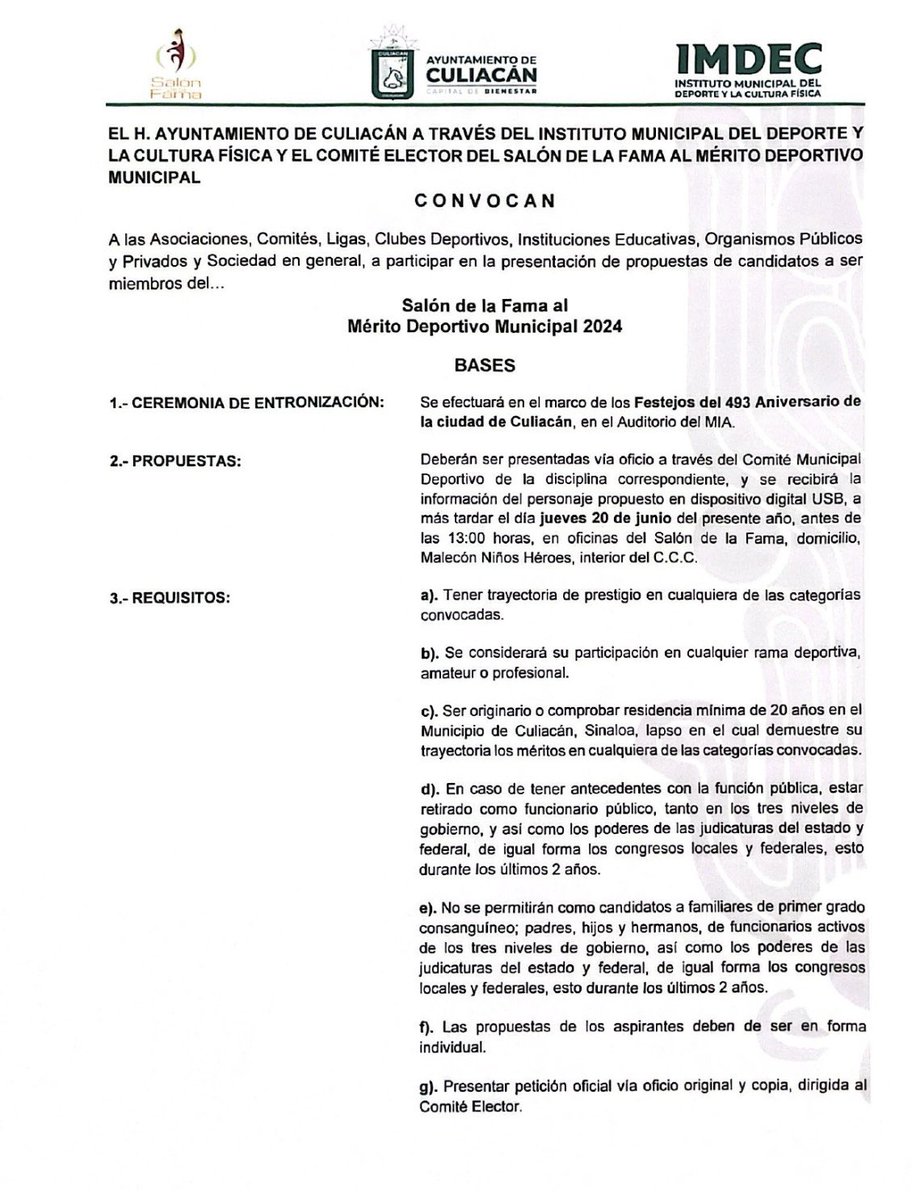 imdeccln's tweet photo. Lanzamiento de la convocatoria para la elección al Salón de la Fama al Mérito Deportivo de Culiacán 2024. https://t.co/It31DPNxf1