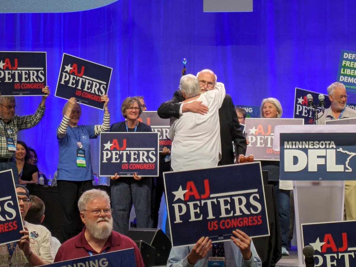 What a great picture of AJPeters and his wife, from the DFL State Convention! It's time to send a good and decent person to Congress for CD7! #PetersForMN! #MN07 #CD7 #RuralDemocrats #CommonSense