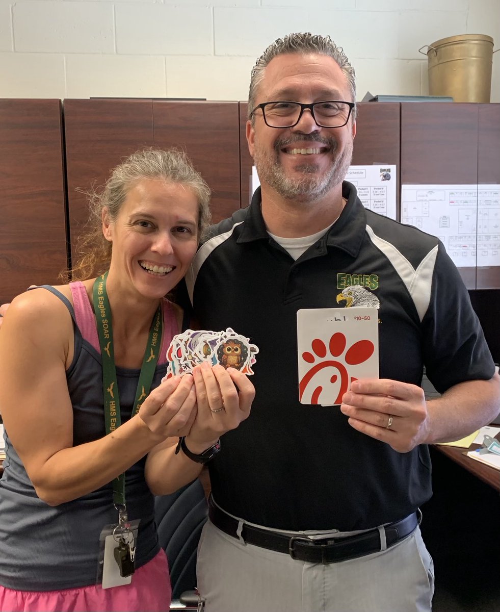 hmseaglesFL's tweet photo. Administration had a little fun with teachers. 175 owls were hidden throughout the campus. Teachers had  to seek and find the owls. 3 winners announced today ⁦@NickFidance⁩ ⁦@bronson_adrian⁩ @nicoleL7932377 ⁦@DenielleDutil⁩ ⁦@crim_steph73047⁩ https://t.co/komXZ5cgyv
