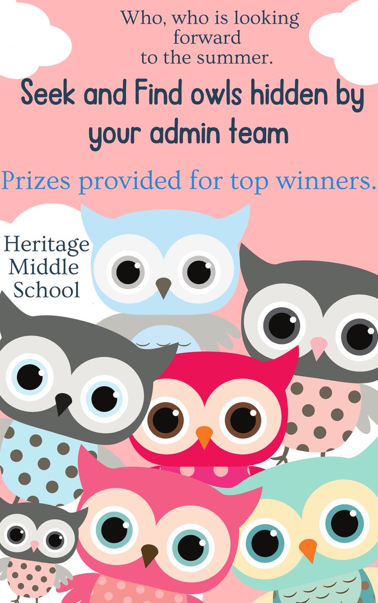 hmseaglesFL's tweet photo. Administration had a little fun with teachers. 175 owls were hidden throughout the campus. Teachers had  to seek and find the owls. 3 winners announced today ⁦@NickFidance⁩ ⁦@bronson_adrian⁩ @nicoleL7932377 ⁦@DenielleDutil⁩ ⁦@crim_steph73047⁩ https://t.co/komXZ5cgyv
