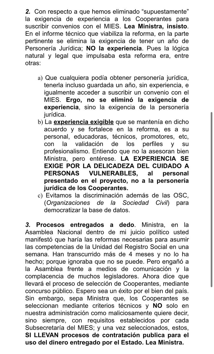 EstebanBernalB's tweet photo. Carta Abierta a la Ministra de @InclusionEc @zaidarovira 

Cc:
@DanielNoboaOk 
@FiscaliaEcuador 
#MediosDeComunicación
@CarlosVerareal 
@teleamazonasec 
@radioplatinumec 
@RADIOAMERICAEC 
@radioi99 
@radiosonorama 
@radioquitoec 
@antenaunofm https://t.co/3aqYzIA7wk