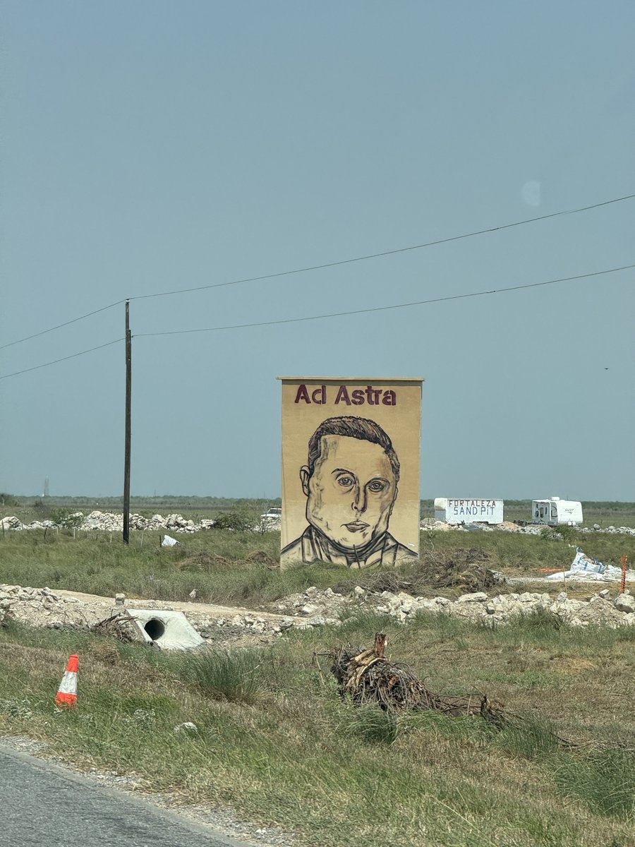 Ad Astra Mural at Starbase for Elon Musk’s face