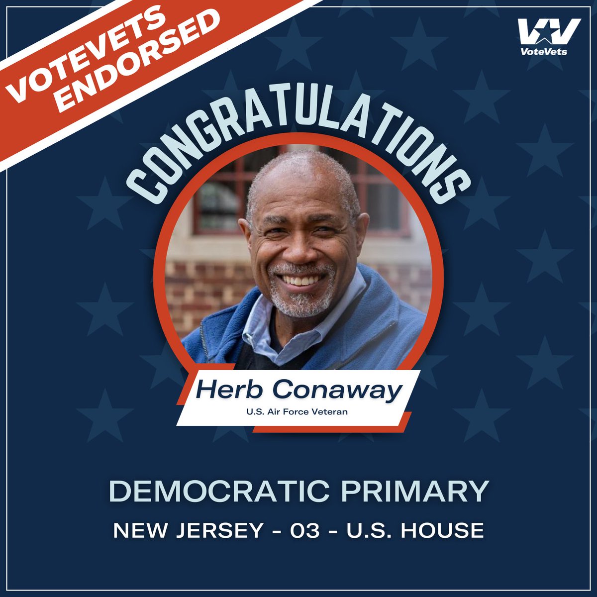 Congratulations to <a href="/herbconaway/">Dr. Herb Conaway</a> who will win in November and be the new Congressman from #NJ03. 

We invested the most in this race -- over $250,000 -- because Herb will protect democracy, uphold the Constitution, and will serve NJ and his fellow Veterans well!