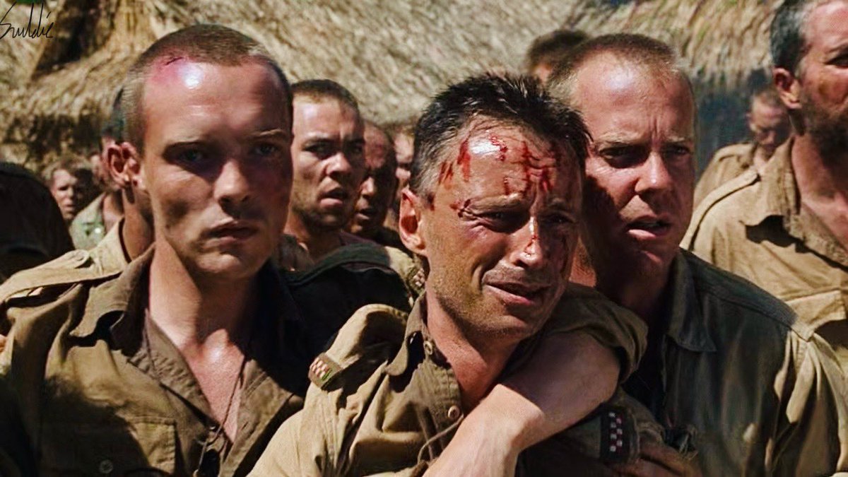 Sruldie's tweet photo. Still shots from the film:
To End All Wars (2001) 🎥🍿🪖
Dir. David L. Cunningham 🎬
Featured are Ciarán McMenamin, James Cosmo, Robert Carlyle and Kiefer Sutherland 🤩
#ToEndAllWars #CiaránMcMenamin #JamesCosmo #RobertCarlyle #KieferSutherland #DavidLCunningham https://t.co/RVDBLR8wTE