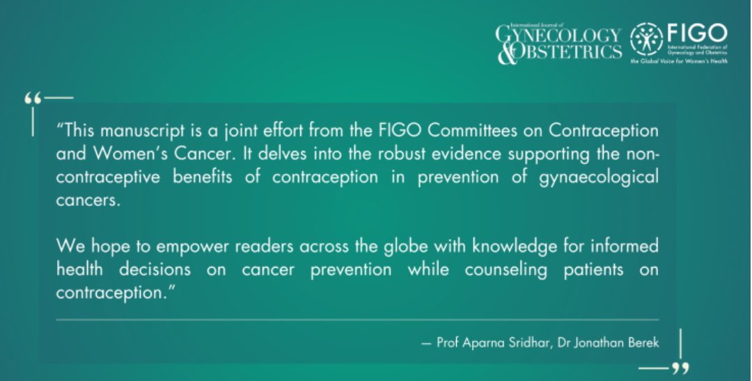 NASPAG's tweet image. FIGO and IJGO have released their publication of “Contraceptive Strategies for Reducing Reproductive Cancer Risk” which included work by NASPAG VP Dr. Nichole Tyson! @FIGOHQ #reproductivecancer #contraception #reproductiverightsarehumanrights