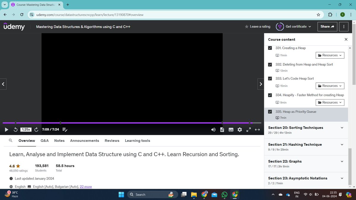 Tushars46106674's tweet image. 🌟 Just wrapped up studying heaps after diving deep into trees! Also tackled some sliding window problems from Striver's sheet. Feeling accomplished and ready for more challenges ahead! 💪 #DataStructures #AlgorithmPractice #CodingJourney
