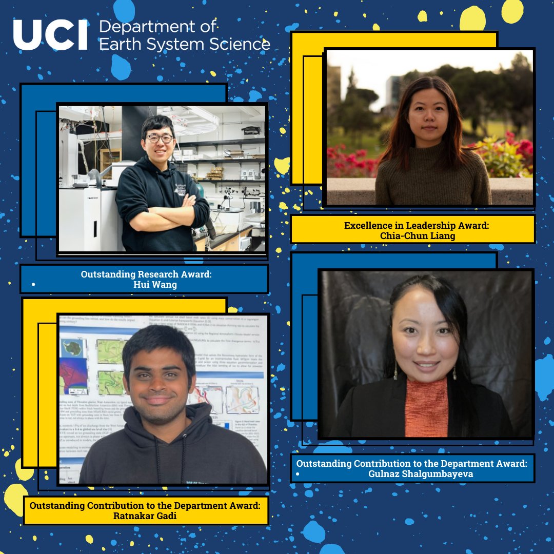 uciess's tweet image. 🎉 2024 ESS End-of-Year Graduate Award Recipients! 

Congratulations to all the recipients of this year&apos;s UCI Earth System Science graduate awards!