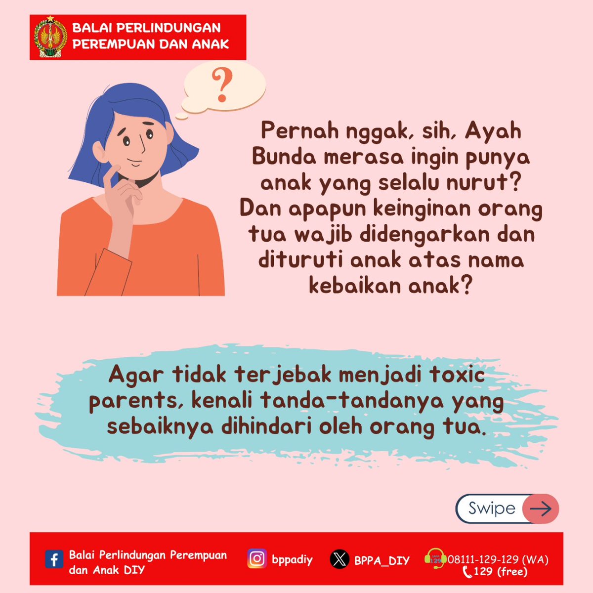 BPPA_DIY's tweet photo. Toxic parenting terkadang dilakukan tanpa sadar dengan alasan orang tua yang paling mengerti apa hal terbaik untuk anak. Kenyataannya, anak bisa menjadi tertekan, takut, bahkan trauma dalam menjalani kehidupannya.
#parentingtips #balaippadiy #dp3ap2diy https://t.co/edZPcu1NsC