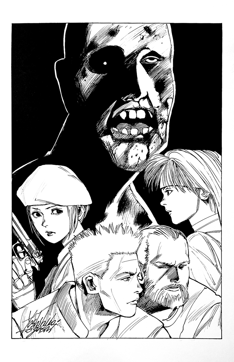 canalmadamada's tweet photo. Resident Evil (1996) - Wanda Furya Capcom (1997)
por Yoshihiro Togashi (Hunter x Hunter)

Ilustração feita para o Doujin produzido pelo "Studio Loud In School", com participação de seu irmão,  Hideki Togashi e Kazushi Hagiwara (autor de Bastard e fundador do estúdio)
#MMCrossover https://t.co/nbeqRIvG6W