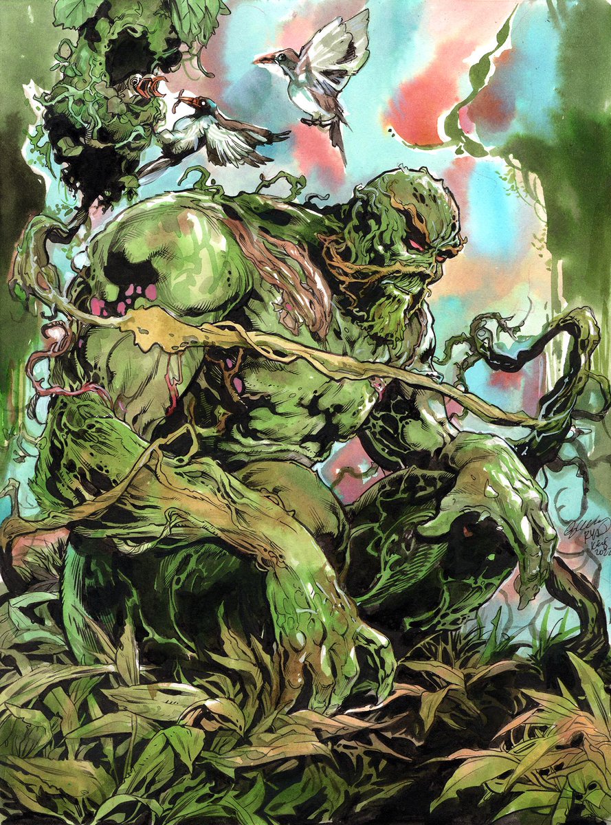 DSluggins's tweet photo. Swamp Thing for Multiversus! This is one of the most interesting characters in DC that isnt part of Batman, imo. Could be a really cool caster/transform or utility tank. 

#DC #MVS #SwampThing #pfg #Tony #Multiversus #AlanMoore https://t.co/dgyfWhhNom