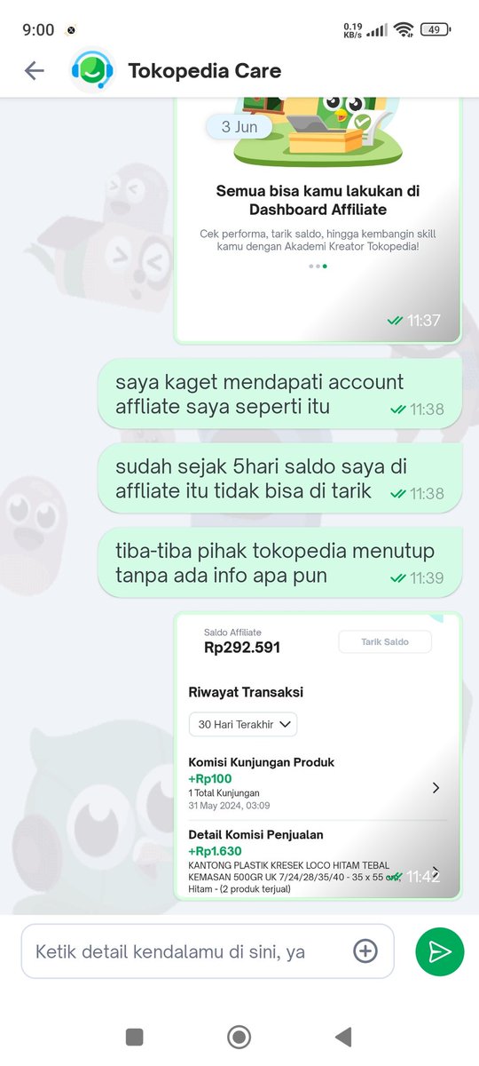 Hanarea7's tweet photo. @TokopediaCare hidup lagi capek-capek nya .. di biarin tidak bisa narik saldo selama 5hari, tiba-tiba di bekuin, minta bukti transaksi mana yang salah tidak di kasih tau ? Susah payah kita share link di fitnah melakukan kecurangan .. jangan gitu lah min .. tega banget 🥹🥹 https://t.co/95AkYyFVpO