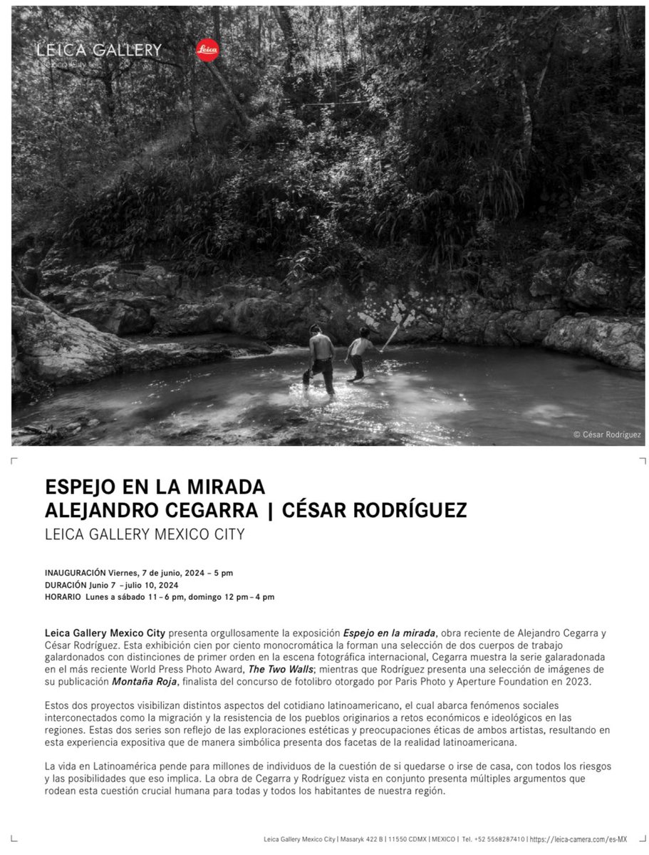 Cesar_rodriguezb (@cesar_robe) on Twitter photo Invitad@s a la inauguración de la expo con Alejandro Cegarra y su servidor en la galería de <a href="/leica_camera/">Leica Camera AG</a> Mexico el 7 de Junio a las 5pm
Nos vemos pronto!
eventbrite.com/e/gran-inaugur… Invitad@s a la inauguración de la expo con Alejandro Cegarra y su servidor en la galería de <a href="/leica_camera/">Leica Camera AG</a> Mexico el 7 de Junio a las 5pm
Nos vemos pronto!
eventbrite.com/e/gran-inaugur…