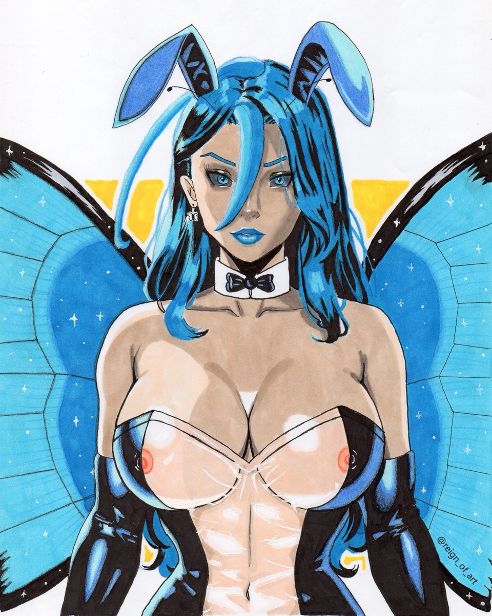 reign_of_art's tweet photo. Commission. This time without tentacles ๐ซฃ #wings #antennas #gothgirl #goth #cutegirlart #oc #originalcharacter #art #drawing #bluehair #bluelipstick #blueeyes #longhair #earrings #animeart #butterfly #bigbreastedgirls #traditionalart #traditionalcoloring #traditionalillustration https://t.co/quXcDapQhQ