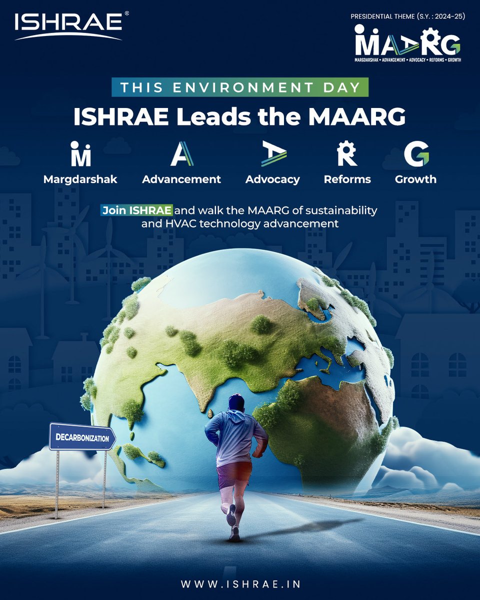 ishraehq's tweet photo. This Environment Day: ISHRAE leads the MAARG
Join ISHRAE and walk the MAARG of sustainability and HVAC technology advancement. ๐ถ๐ฉโ๐ป๐ฉโ๐ผ๐จโ๐ผ๐งโ๐ง
#ISHRAE #ishraechapters #MyIshrae #IamIshrae #EnvironmentDay #EnvironmentDay2024 #environmentfriendly #Hvacr #Maarg #SY2425 #growth https://t.co/4LUHSurANH