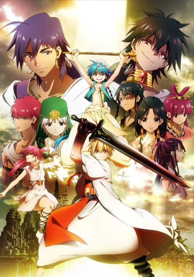 oricon_anime_'s tweet photo. 『マギ』連載開始から今月で《15周年》🎉
アリババ＆アラジンらによる冒険活劇

アニメ2期放送終了から10年
https://t.co/3zIQ9dM3zU

1期は2012年、2期は2013年に放送。声優陣は石原夏織、梶裕貴、戸松遥、木村良平、森川智之、小野大輔、小野賢章、花澤香菜、櫻井孝宏、細谷佳正ほか #マギ15周年 https://t.co/RX5C6lrW4j