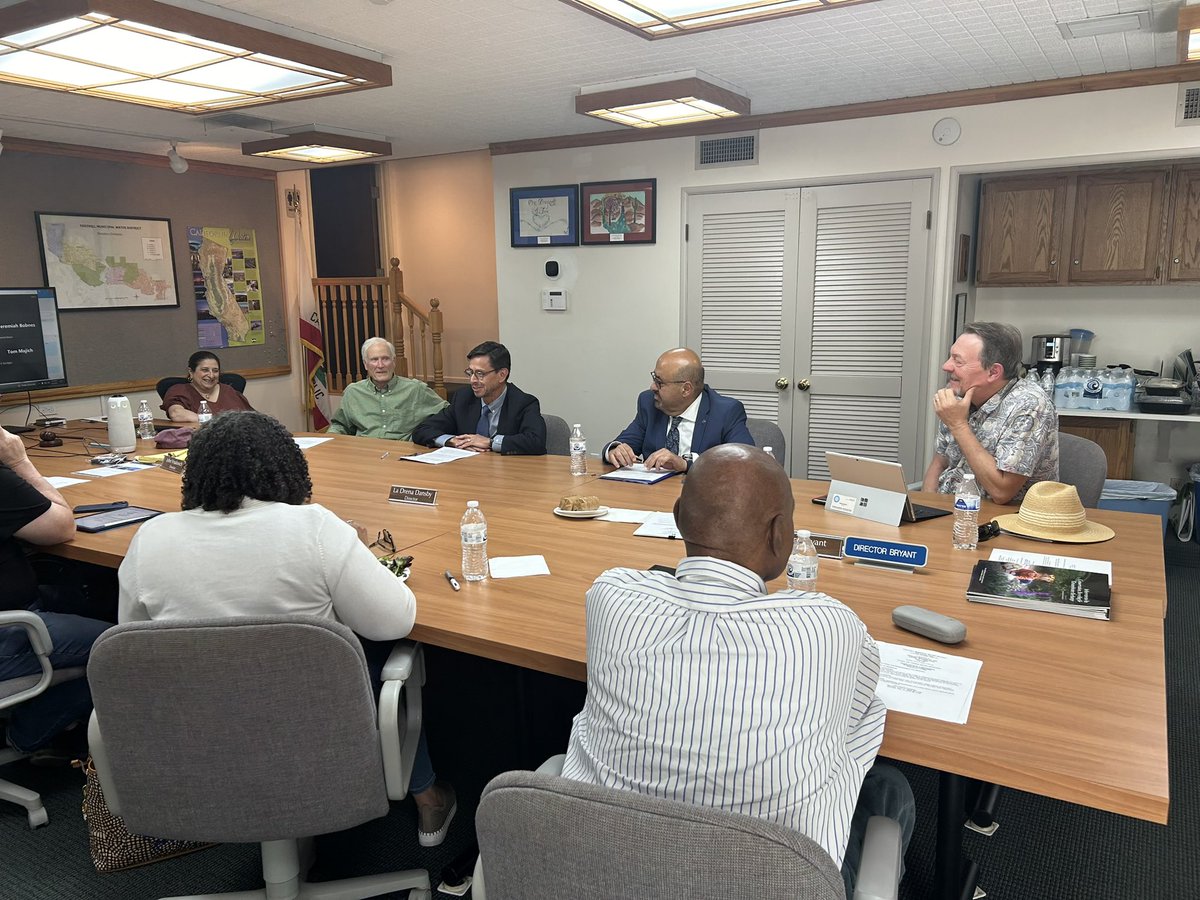 This afternoon, <a href="/mwdh2o/">MWD of SoCal</a> Board Chair Adán Ortega Jr. &amp; I continued our water tour to our member agencies with a visit to Foothill Municipal Water District. We shared our climate adaptation master planning &amp; business plan efforts. We had very engaging dialogue about climate change.