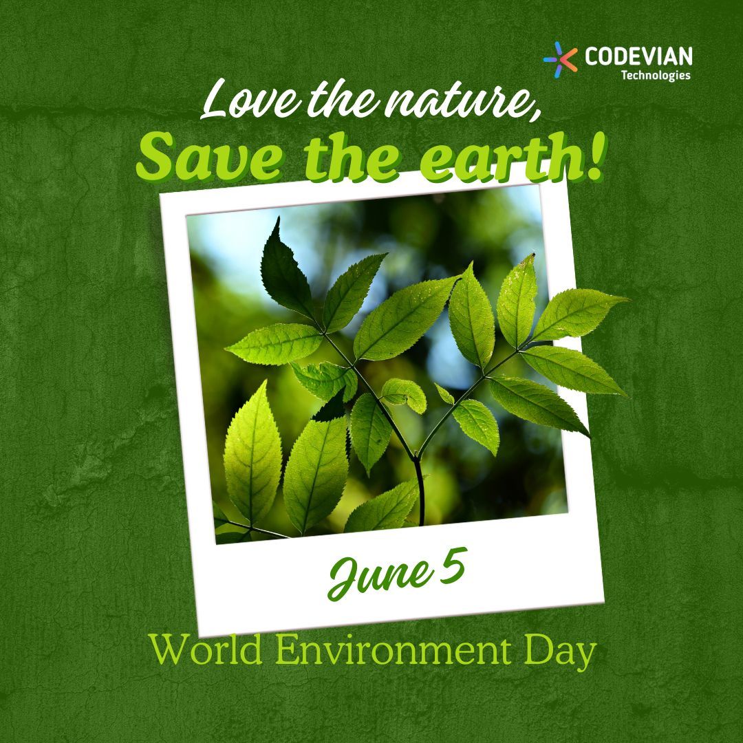 CodevianTech's tweet image. 🌍🌱 Happy World Environment Day! 🌱🌍    

Together, we can make a difference. 💚🌿  

 #WorldEnvironmentDay #Sustainability #EcoFriendly #GreenFuture