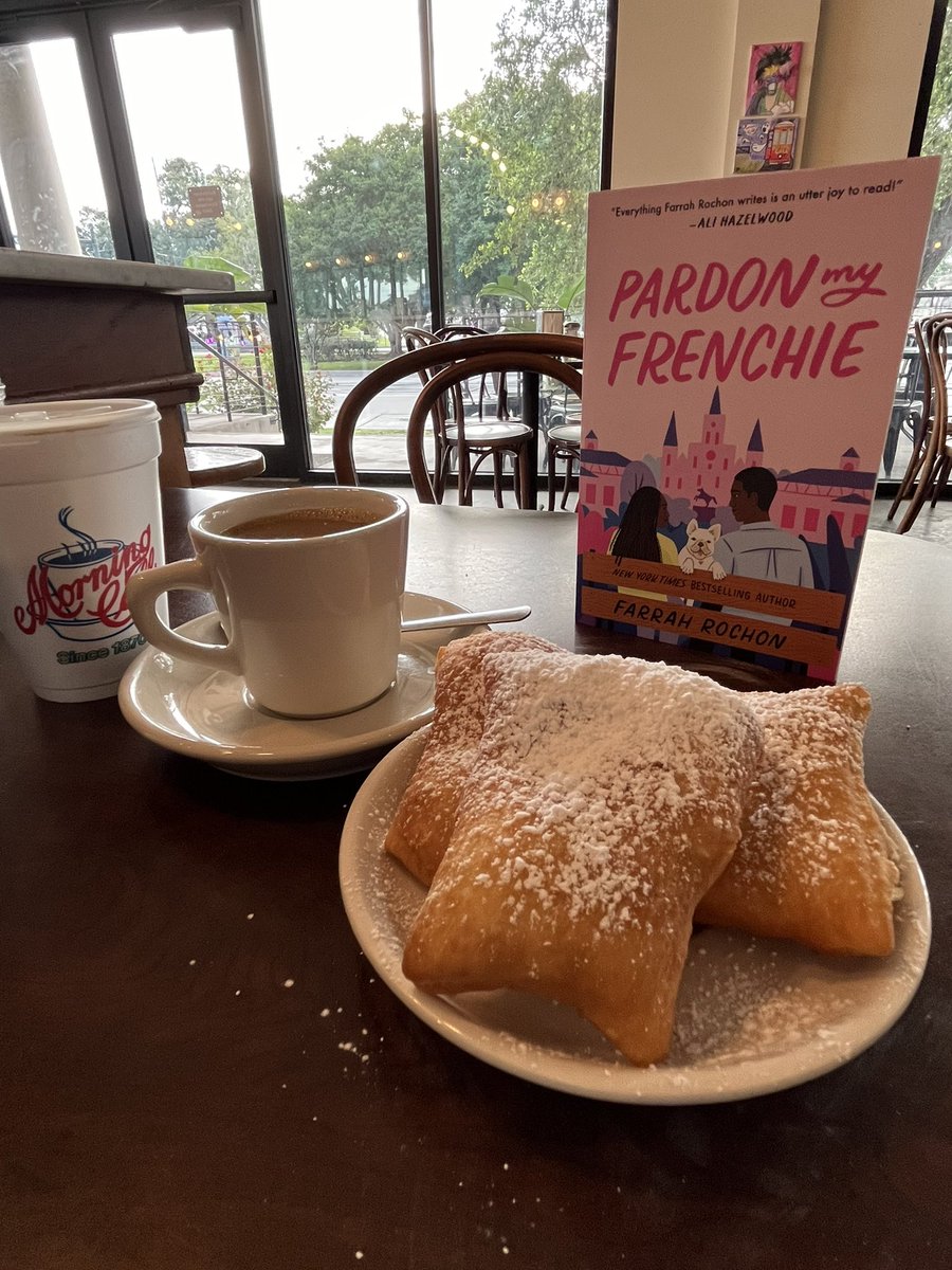 When it’s release day, but you absolutely MUST get book two done by the end of the week, you take your new book and laptop out for beignets. 

Promo and words. Both happened today.
