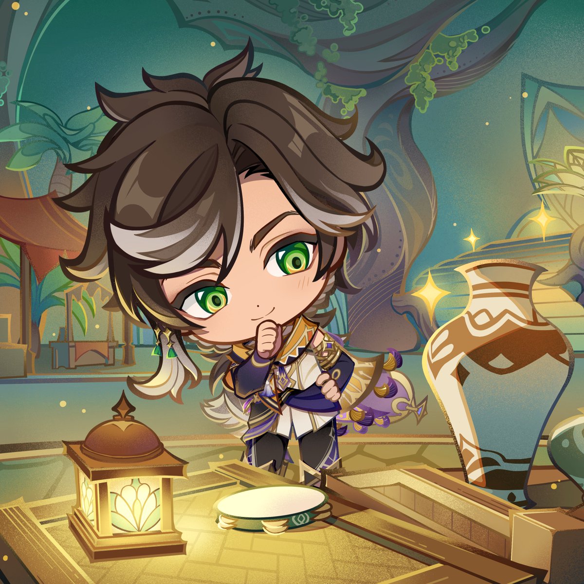 Paimon2theMoon's tweet photo. "Wonder what kinds of hidden treasures there'll be down at the Bazaar today? I can't wait to find out!"

#GenshinImpact #Sethos https://t.co/JnKQT9huQ3