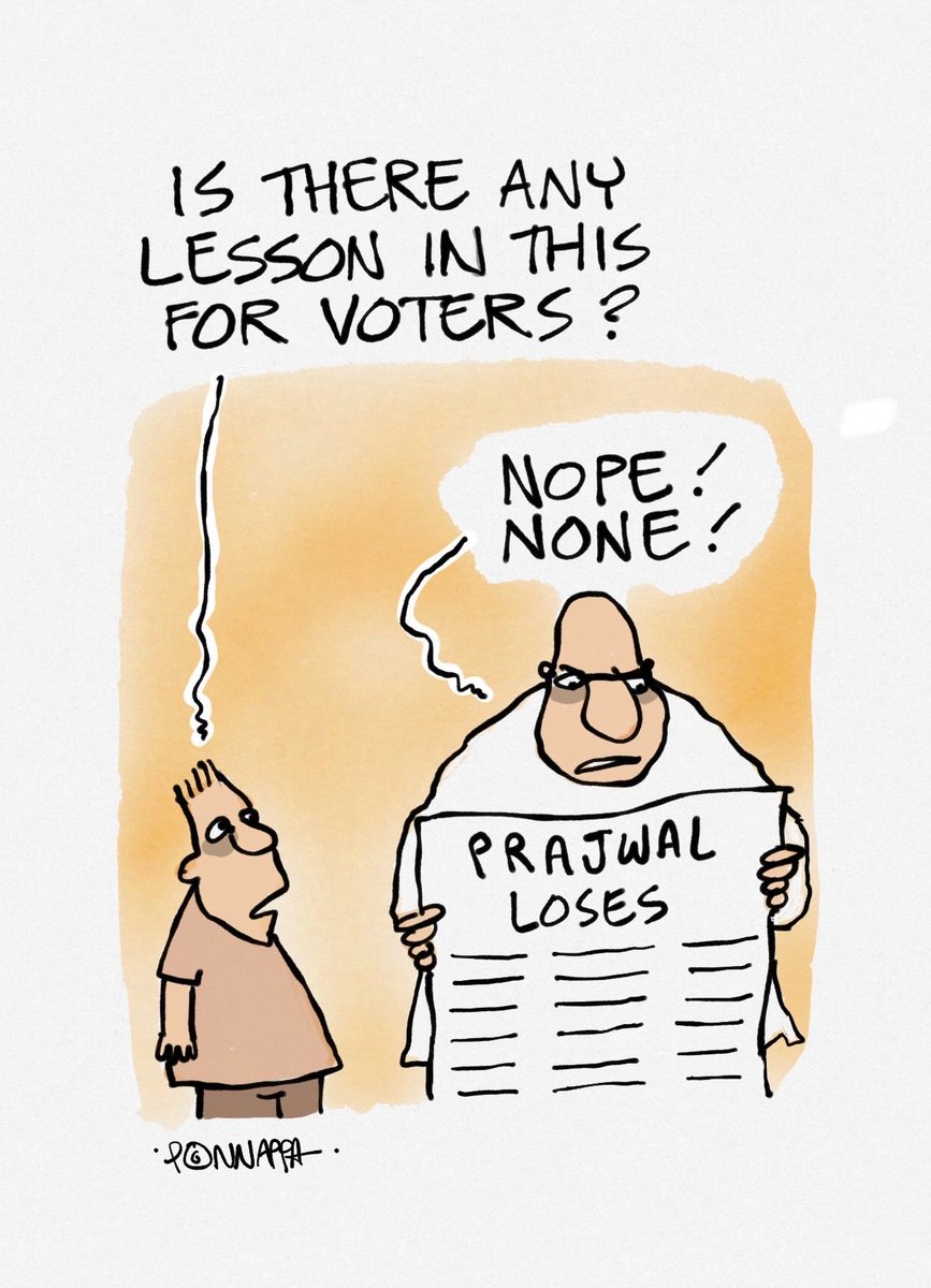 PonnappaCartoon's tweet image. #prajwal #loses #voters #lesson
