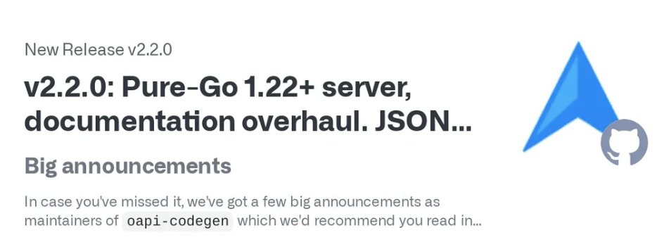 golangch's tweet image. New release of oapi-codegen, to generate Go client and server boilerplate from #OpenAPI 3 specifications, now with support for Pure-Go 1.22+ server
#golang

github.com/deepmap/oapi-c…
