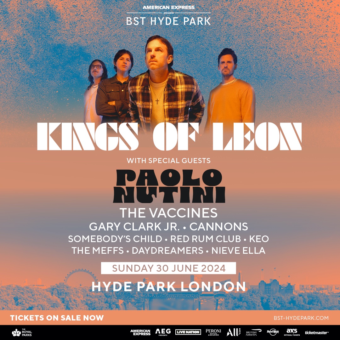 cannonstheband's tweet photo. London! We are thrilled to announce that we will be playing @BSTHydePark with @KingsOfLeon ! Tickets are on sale now, who will be joining us? 
https://t.co/bBgvXapUvS https://t.co/QL5z7mY6Zp